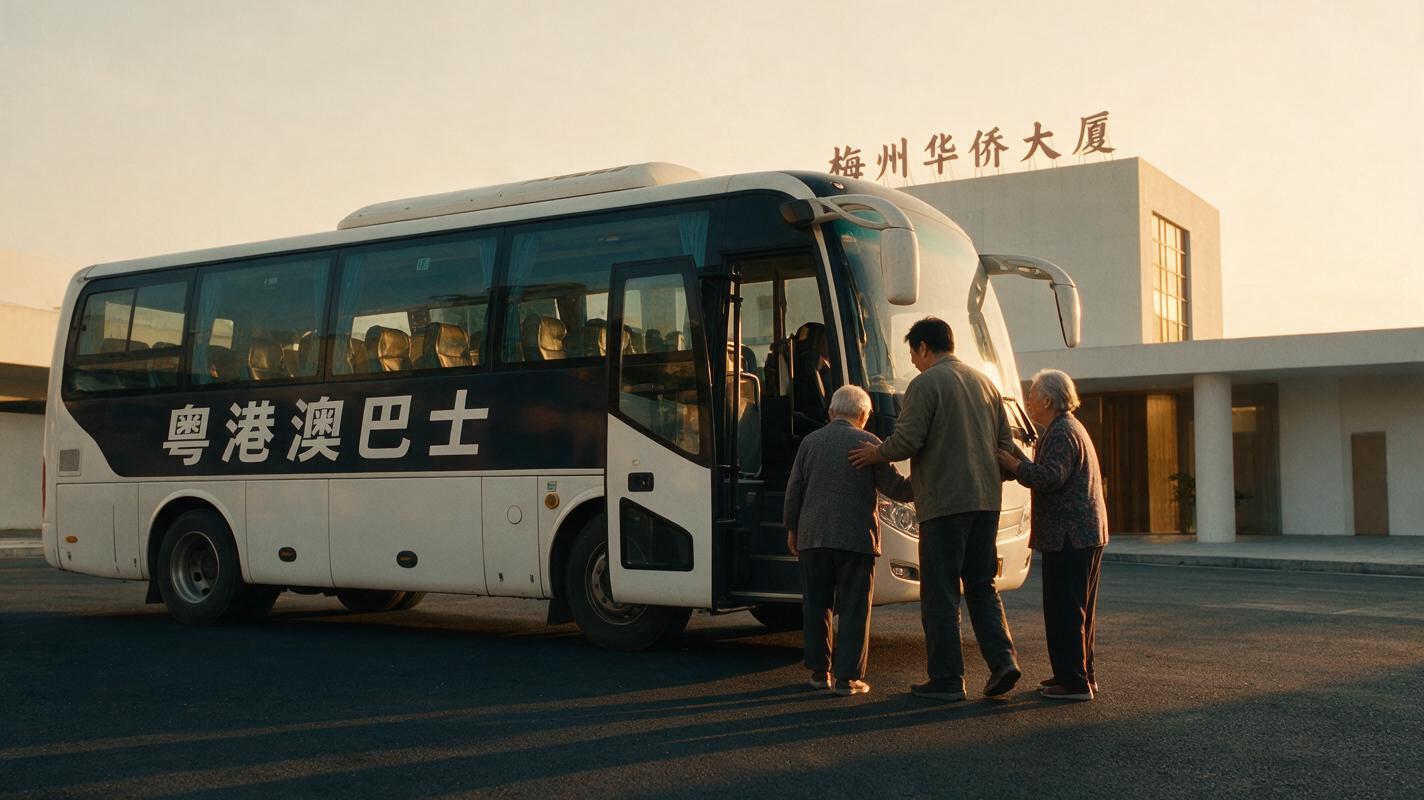 文章开篇场景：说真的，每次带爸妈从梅州去香港，最头疼的不是玩什么，而是怎么走。高铁要转车，自驾要过关，折腾下来老人家先累趴了。我跟你讲