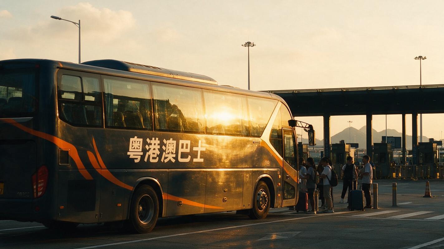 文章中段场景：对了，回程的票也建议提前买好。很多人只买了去程，结果回程在旺角街头找售票点找到崩溃。微信搜「粤港澳巴士」小程序，来回一起