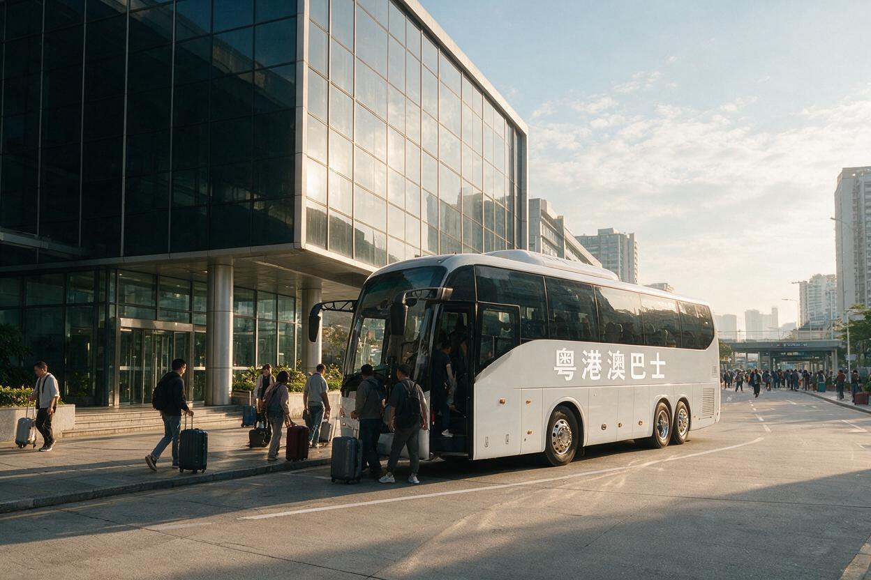 文章开篇场景：福田口岸跨境巴士：深圳去香港最省心的方式很多人问深圳去香港怎么走，其实从福田口岸出发，坐深圳跨境巴士经深圳湾口岸过关，是