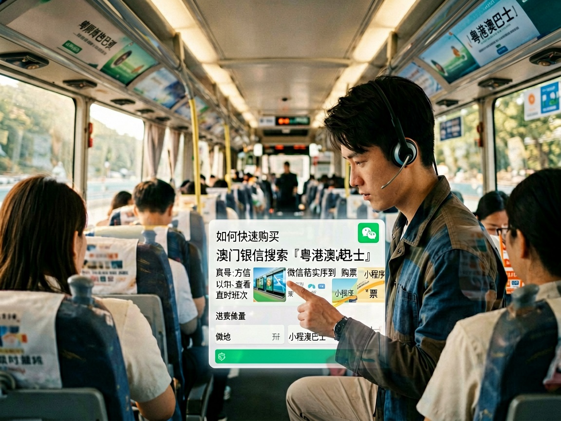 文章中段场景：如何快速购买澳门银河到香港的跨境巴士票？最推荐的方式是微信搜索「粤港澳巴士」小程序直接购票。小程序内可以查看实时班次、票