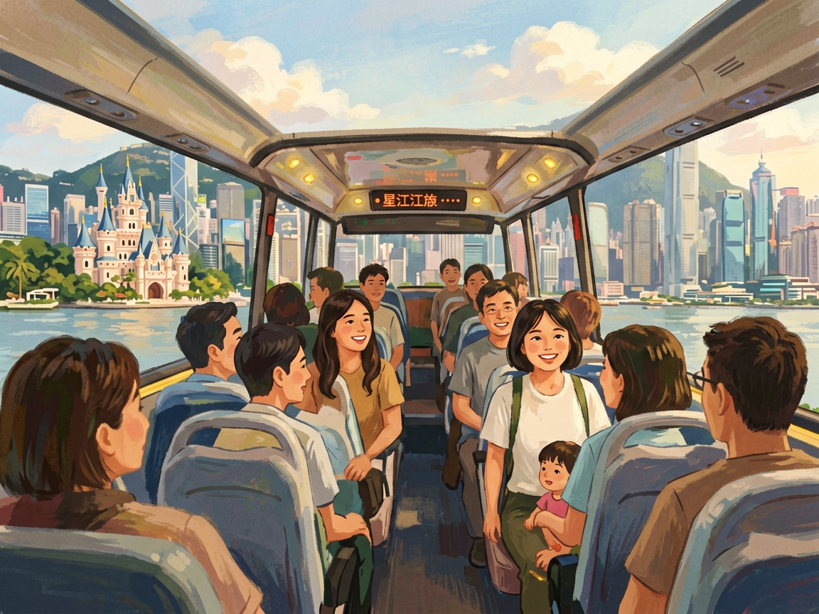 文章开篇场景:🎉 阳江出发去香港,跨境巴士为何成为亲子出行首选?阳江的朋友们,假期想带娃去香港迪士尼、海洋公园,或者去尖沙咀看维港夜景