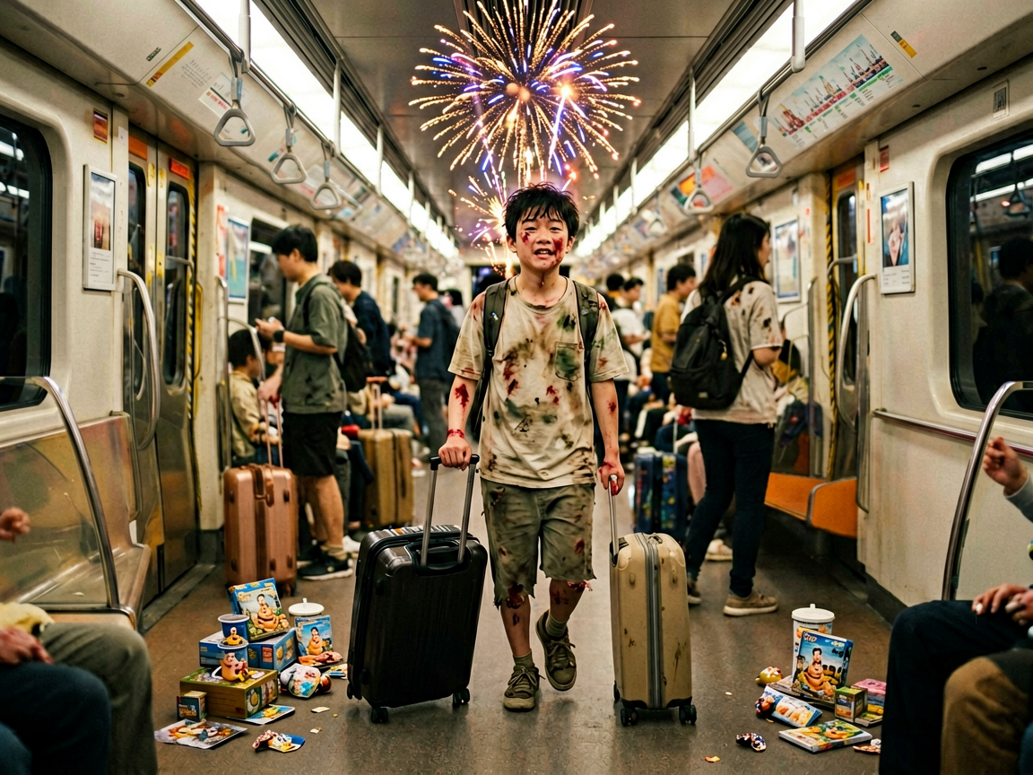 文章开篇场景：玩到晚上9点烟花散场，拖着玩累的孩子和一堆迪士尼周边，还要拖着行李箱去挤港铁、转东铁线、再过关——这是很多从香港迪士尼返