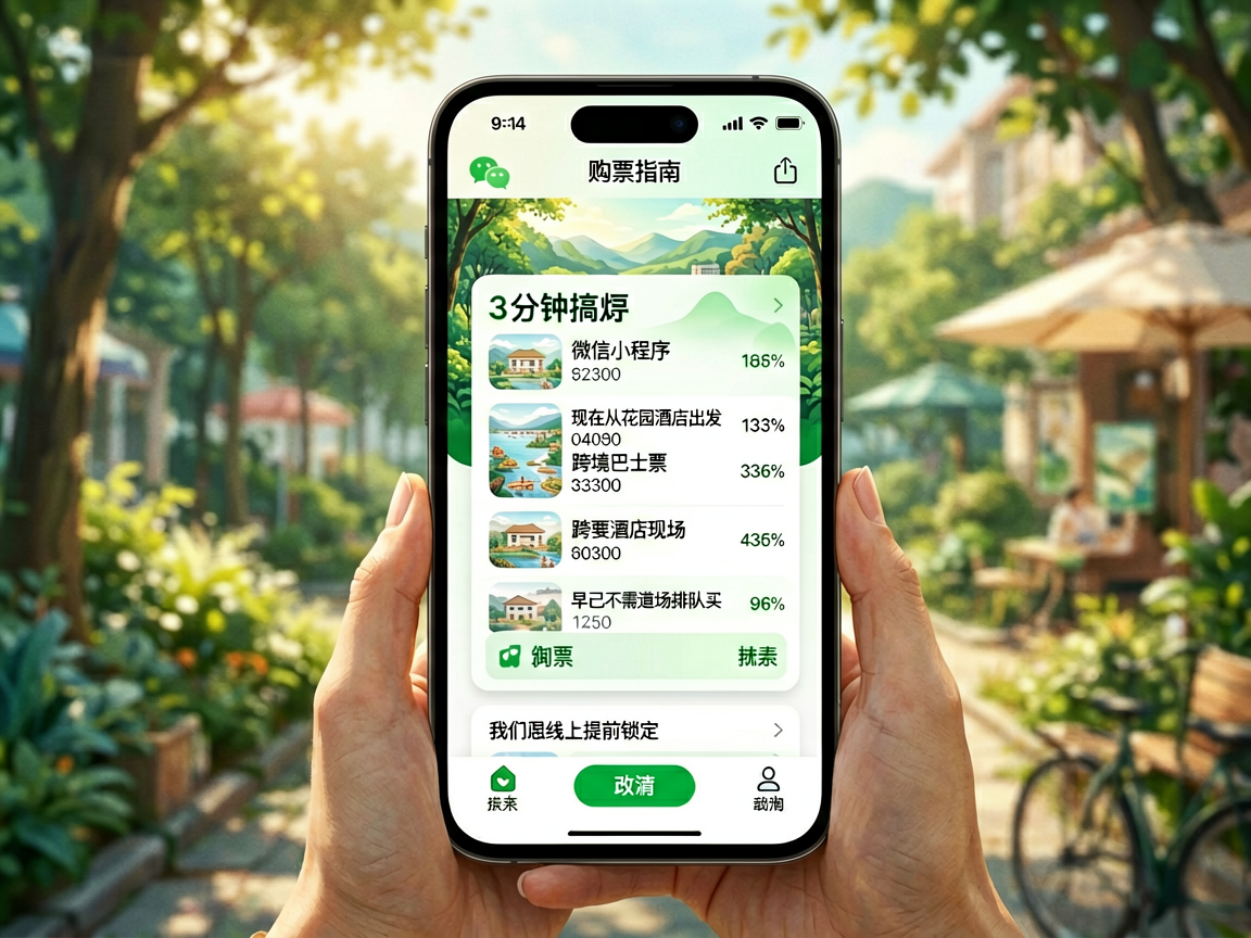 文章中段场景：📱 购票指南：微信小程序3分钟搞定现在从花园酒店出发的跨境巴士票，早已不需要现场排队买。我们强烈建议通过线上渠道提前锁定
