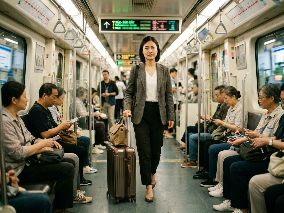 文章开篇场景：每次从香港回深圳，最烦的就是拖着行李箱在地铁里换乘？